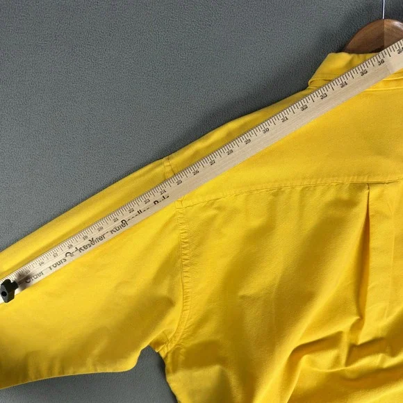 Burberry Shirt Mens XL Yellow Nova Check Flip Cuff Quiet Luxury Designer - Picture 6 of 9